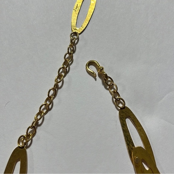 Herve Van Der Straeten Hammered Links Gold Plated Brass Necklace - Picture 3 of 7